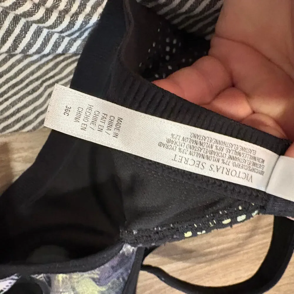 Victoria’s Secret VSX Underwire Sports Bras 36C Mesh Racerback Lot of 2
